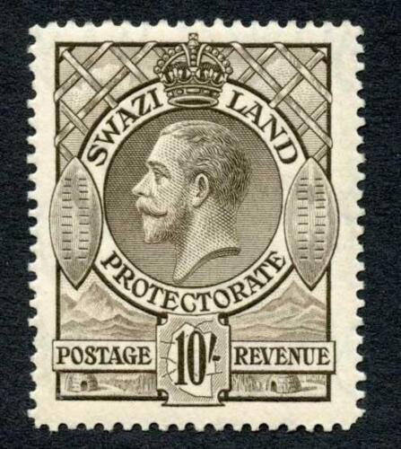 Swaziland 1933 10s sepia SG20 VFM cat 140 pounds 