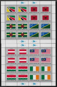 UNITED NATIONS - SC# 374-89  4 DIFFERENT PANES/16 FVF/MNH 1982