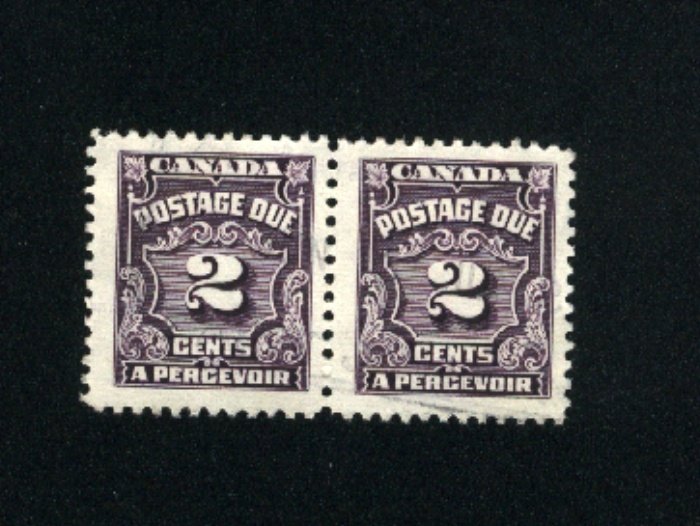 Canada #J16  1   used pair  1933-65 PD  .30