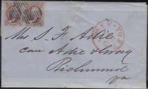 U.S.  1 1847 Used PAIR On Cover (121222)