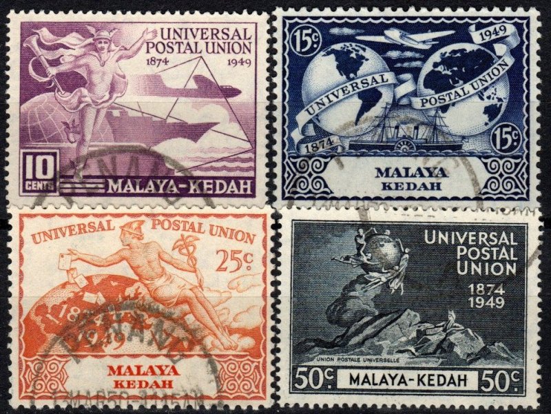 Malaya Kedah #57-60  F-VF Used CV $12.00  (X1330)