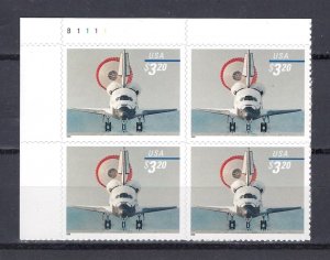 U.S. #3261 MINT, NH $3.20 SPACE SHUTTLE PLATE BLOCK - PRICED AT FACE VALUE !