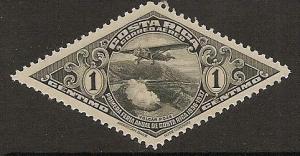 Costa Rica #C28 Air Mail Stamp 1937 1c. Airplane over Poas Volcano Mint