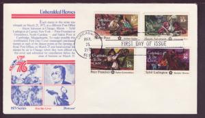 U.S. 1559-1562 Unheralded Heroes Fleetwood U/A FDC  K862