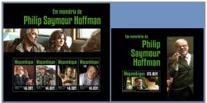 MOZAMBIQUE 2014 2 SHEETS m14317ab SAYMOUR HOFFMAN ACTORS