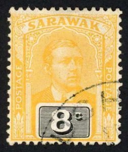 Sarawak SG54 8c Yellow and Black Cat 75 pounds 