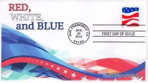 AO-4894-3, 2014, Red, White, and Blue, Standard Postmark, First Day Cover, Add-o