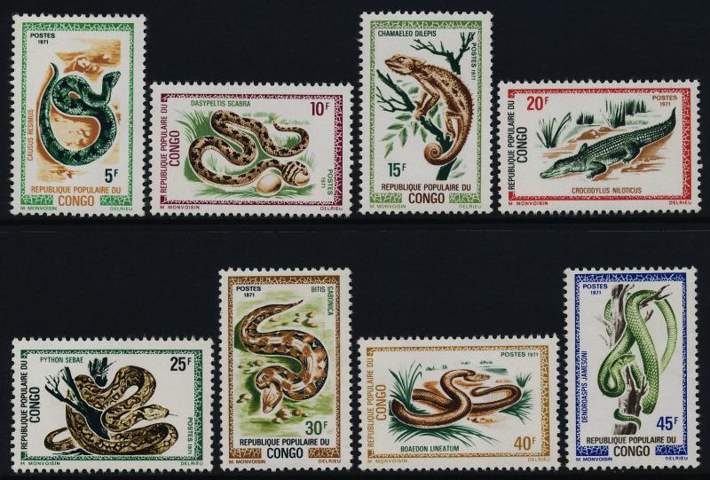 Congo PR 243-50 MNH Reptiles, Snakes, Crocodile