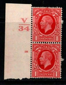 GB SGN48 1934 1d SCARLET LARGE FORMAT CONTROL V34 CYL 5R MTD MINT PAIR