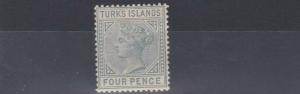 TURKS & CAICOS  1884     S G 57   4D   GREY    MH