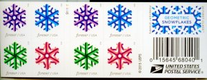 UNITED STATES 2021 GEOMETRIC SNOW FLAKES COMPLETE BOOKLET(20) MINT NEVER HINGED