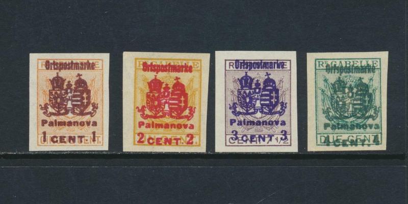 PALMANOVA ITALY 1918 LOCAL ISSUES, VF UNUSED Mi#1-4 (SEE BELOW)