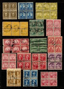 US Stamps #16 USED BLOCKS OF 4 AND 6