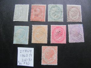 ITALY 1863-77 USED  SC 24-33 VF $90 (152)