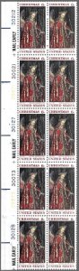 US 1363 MNH Plate Block of 10 Tagged.  Christmas - Angel Gabriel. FREE SHIPPING!