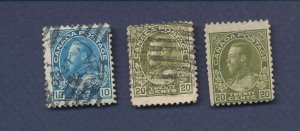 CANADA - Scott 117 & 119 x2  - used - -