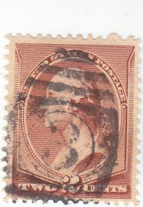 Scott # 210 - 2c Red Brown - Fancy Cancel- 3 -  Used