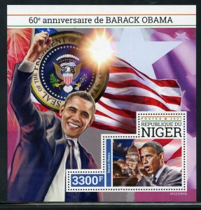 NIGER 2021 60th ANNIVERSARY OF BARACK OBAMA  SOUVENIR SHEET MINT NEVER HINGED