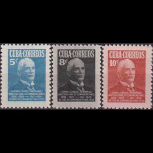 CUBA 1952 - Scott# 486-8 Col.C.Hernandez 5-10c NH