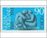 Norway Mint NK 633 Family, Gustav Vigeland Black,Light blue 90 Øre