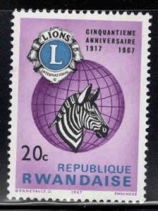 RWANDA Scott 233 Lions stamp