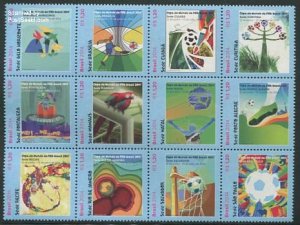 Brazil 2014, FIFA World cup 12v, sheetlet, MNH