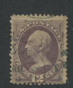 1870 US Stamp #151 12c Used Average New York Cancel Catalogue Value $210