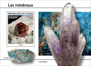 Chad - 2021 Minerals, Zircon - Stamp Souvenir Sheet - TCH210601b