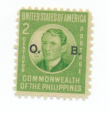 Philippines 1941  Scott o37 MH - 2c, Ovpt O.B.