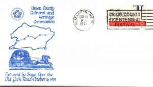 DELIVERED BY STAGE COACH OVER THE OLD YORK ROAD OCTOBER 16 1974 CACHET COVER