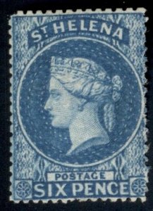 ST HELENA #2, 6p blue, og, LH, reperfed at left, PF cert, rare Scott $2,100