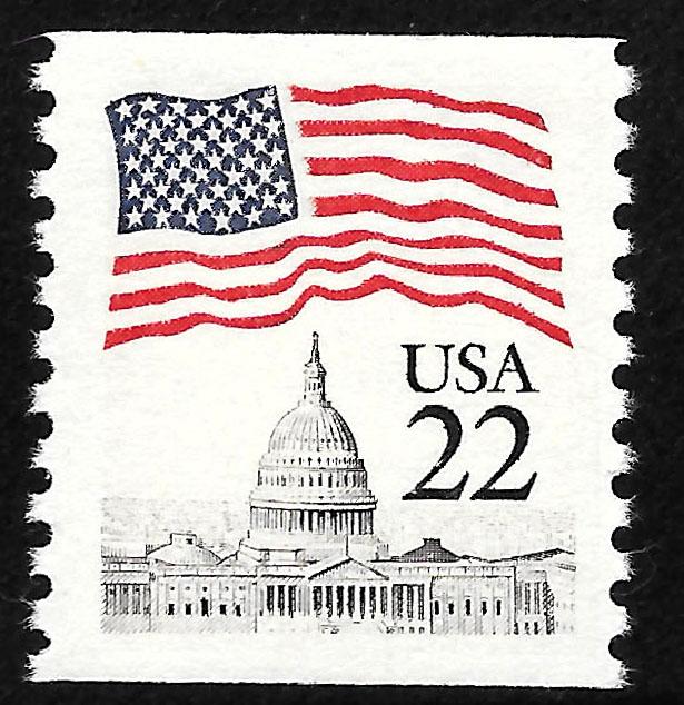 Sc 2115   22¢ Flag over Capitol Coil Single, MNH