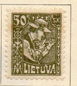 Lithuania 1921-22 Early Issue Fine Mint Hinged 50s.