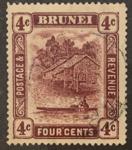BRUNEI 1924 4cents  SG64 USED