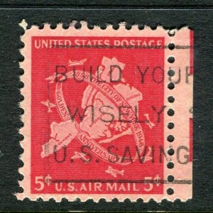 USA; 1948 early AIRMAIL issue fine used hinged 5c. value