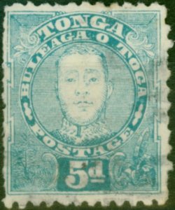 Tonga 1895 5d Blue SG34 Fine Used