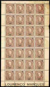 Lourenco Marques 1898-1901 King Carlos 15r chocolate &...