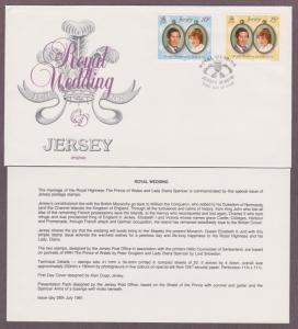 Jersey # 280 - # 281 , Prince Charles & Lady Diana Wedding FDC - I Combine S/H