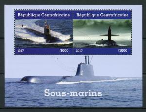 Central African Republic 2017 CTO Submarines 2v M/S Boats Ships Stamps 