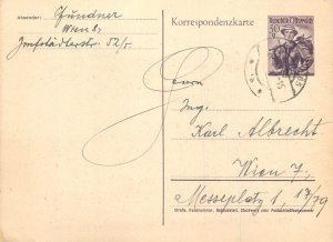E0061 Austria postal card addressed to Herr Ing. Karl Albrecht in Vienna