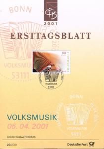 2001 - Germany ETB 20/2001 - Music - Instruments - Volksmusik - Akkordeon [D0...