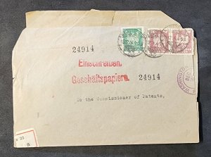 Germany Empire German Reich registered cover Berlin to DC US Patent office 1924
