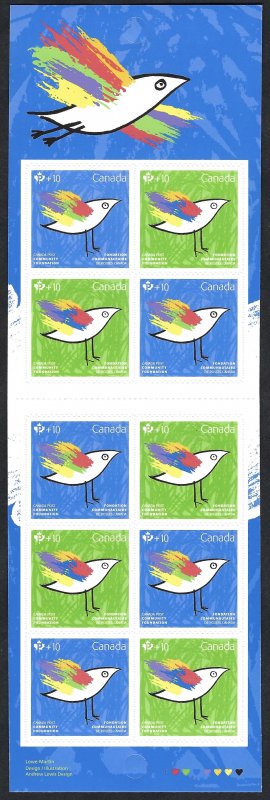 Canada #B23a P + 10¢ Community Foundation. Booklet of 10 stamps. MNH