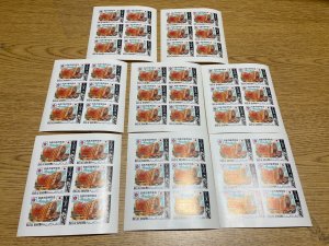 Lot of 8 Ras Al Khaima UAE Souvenir Air Mail Stamp Sheet #328a