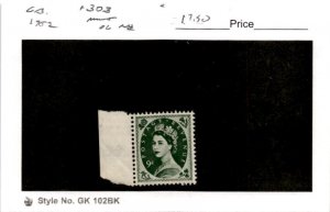 Great Britain, Postage Stamp, #303 Mint NH, 1952 Queen Elizabeth (AB)