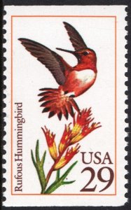 SC#2645 29¢ Hummingbirds: Rufous Hummingbird Booklet Single (1992) MNH