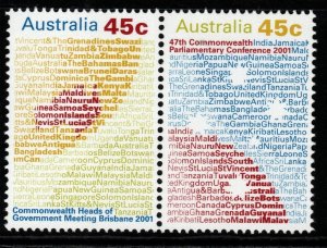 AUSTRALIA SG2138a 2001 COMMONWEALTH HEADS OF GOVERNMENT MEETING MNH