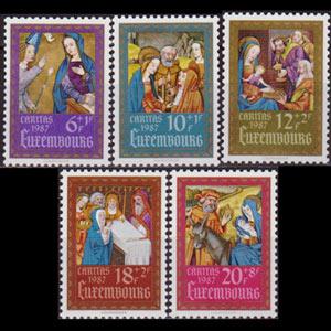 LUXEMBOURG 1987 - Scott# B362-6 Christmas Set of 5 NH