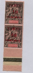 TAHITI  30  MLH/MNH  PAIR  BOTH TYPES