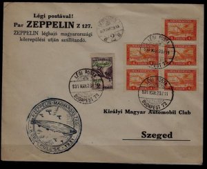 Hungary Zeppelin cover 28.3.31 Budapest-Debrecen